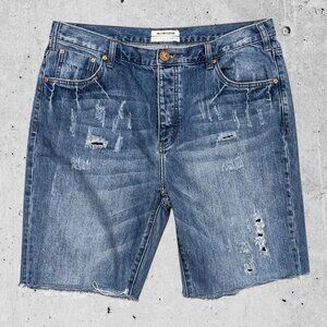 Womens One X Oneteaspoon Cut Off Jean Shorts Size 30 Button Fly